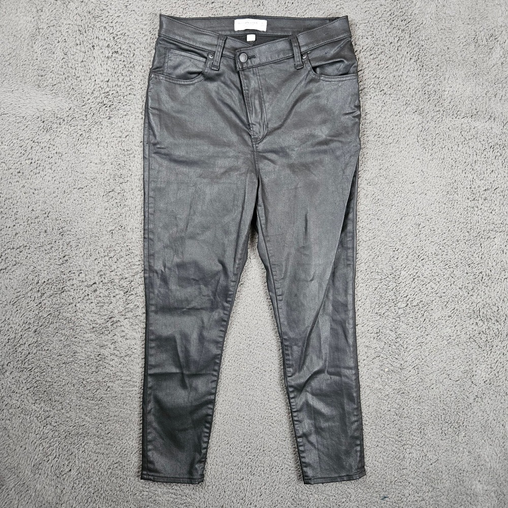 Abercrombie & Fitch Super Skinny Ankle High Rise Coated Black Jeans 10s‎